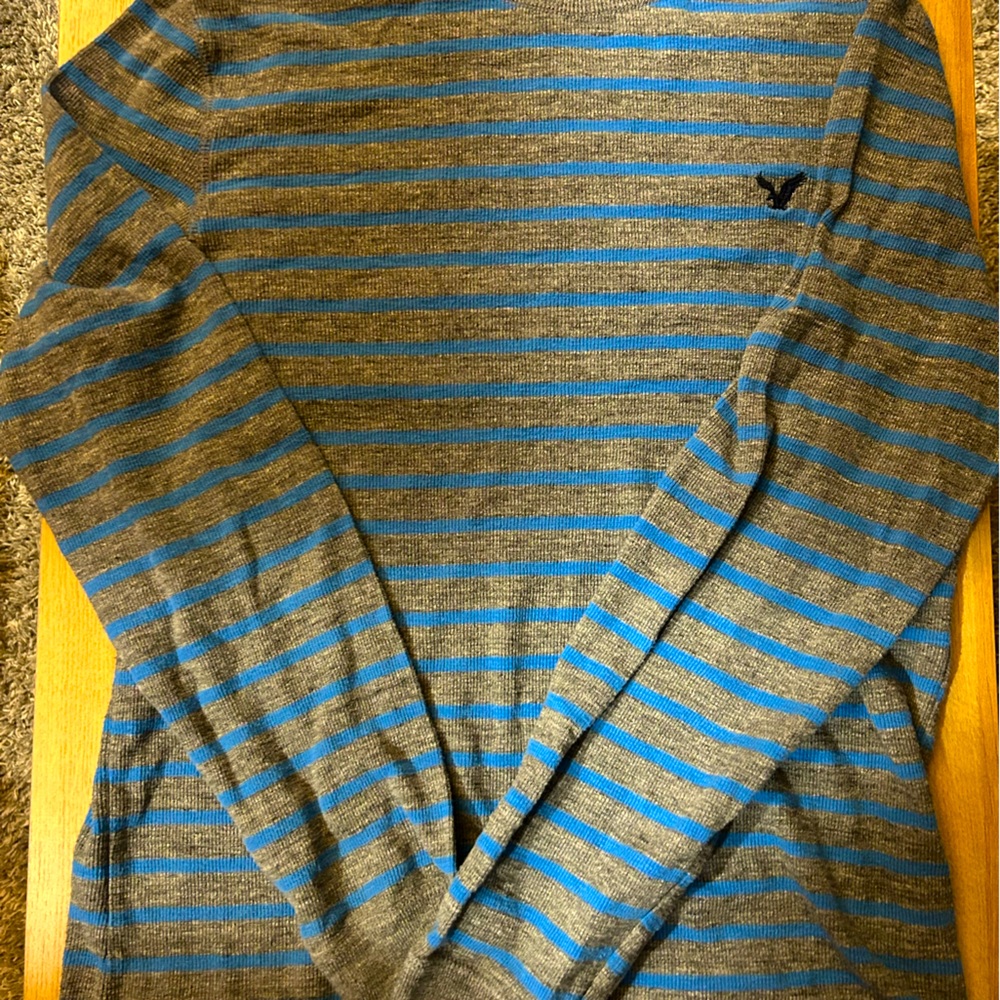 AMERICAN EAGLE VINTAGE FIT BLUE/GREY Long Sleeve